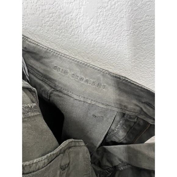 American Eagle Slim Straight Pants 30x29 Green Khaki Hemmed - Picture 4 of 5